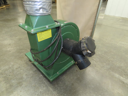 Grizzly Dust Collector 2HP 3 PH Single Bag Filter 1-Phase 115/230V 24/12Amp