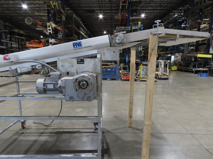 FDA Food Process 11'L Stainless Portable Incline Conveyor 38"Belt 1.5Hp 230V 3PH