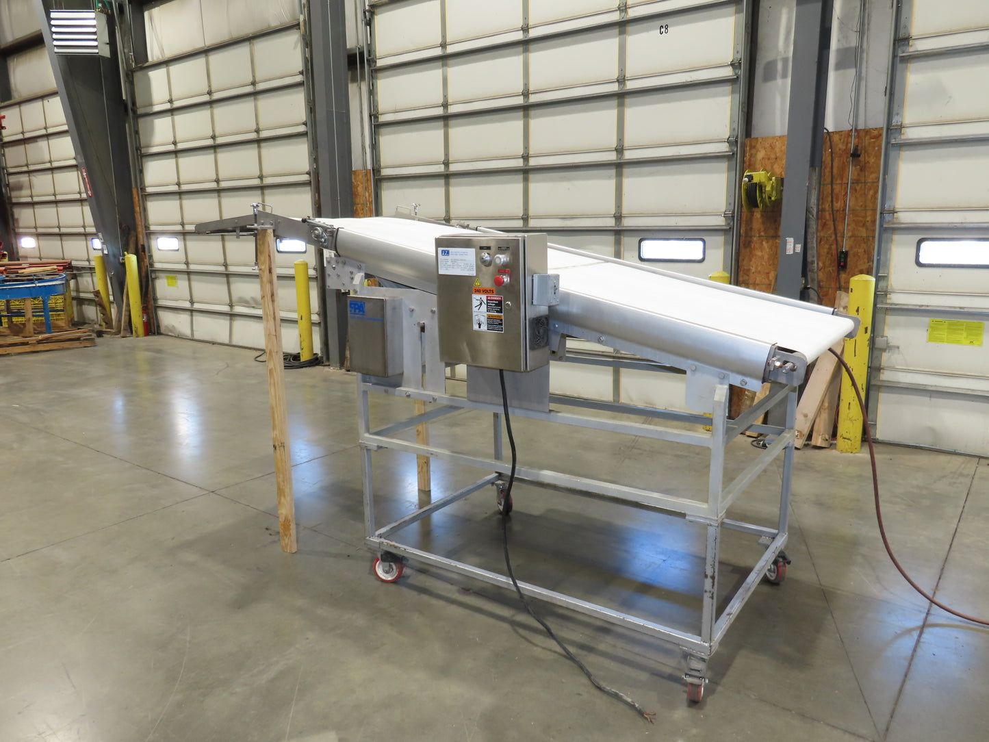 FDA Food Process 11'L Stainless Portable Incline Conveyor 38"Belt 1.5Hp 230V 3PH