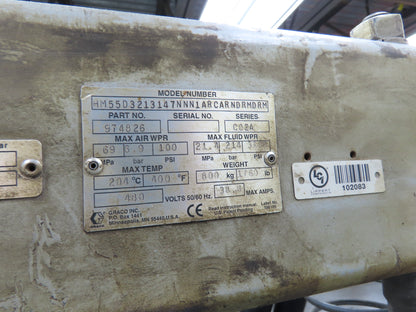 Graco 243895 Thermo-o-flow Hot Melt Drum Unloader 55 Gallon 480V