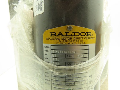 Baldor Electric 33-2311Z102G1 DC Motor 90VDC 1/3Hp 1750rpm 3.2A TENV 48CZ TENV