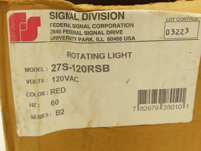 Pioneer 27S Rotating Light Red Sealed Beam 120V 79W Flash Rate 60 FPM Series B2