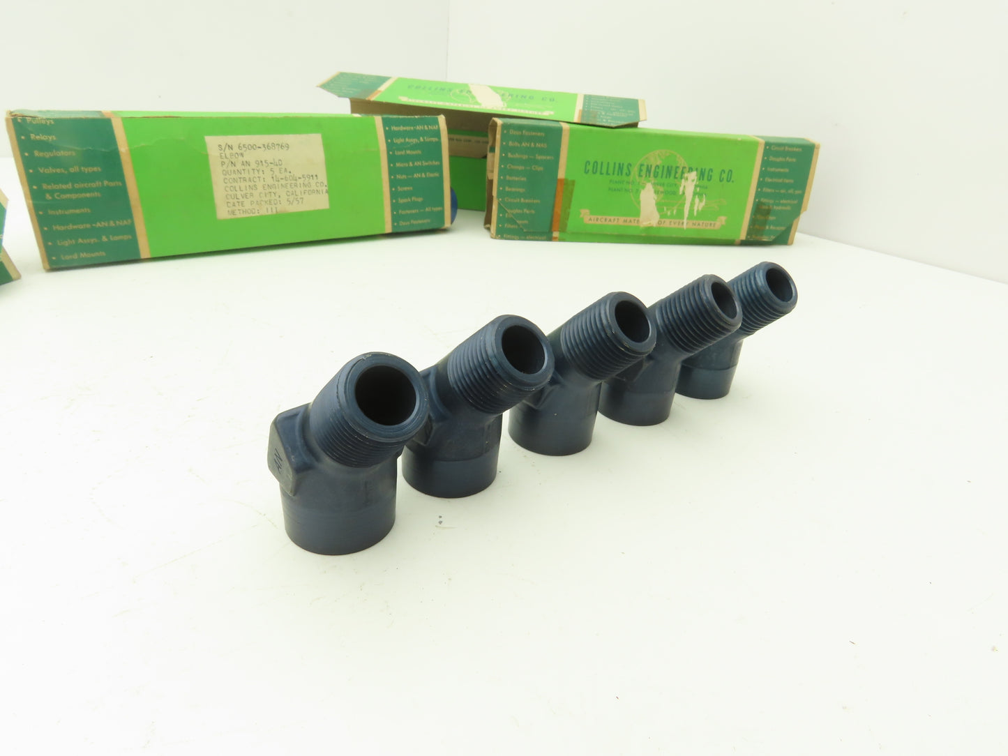 Collins Engineering AN915-4D Elbow 45 Deg Aluminum 1/2"NPT Female/Male Lot of 20