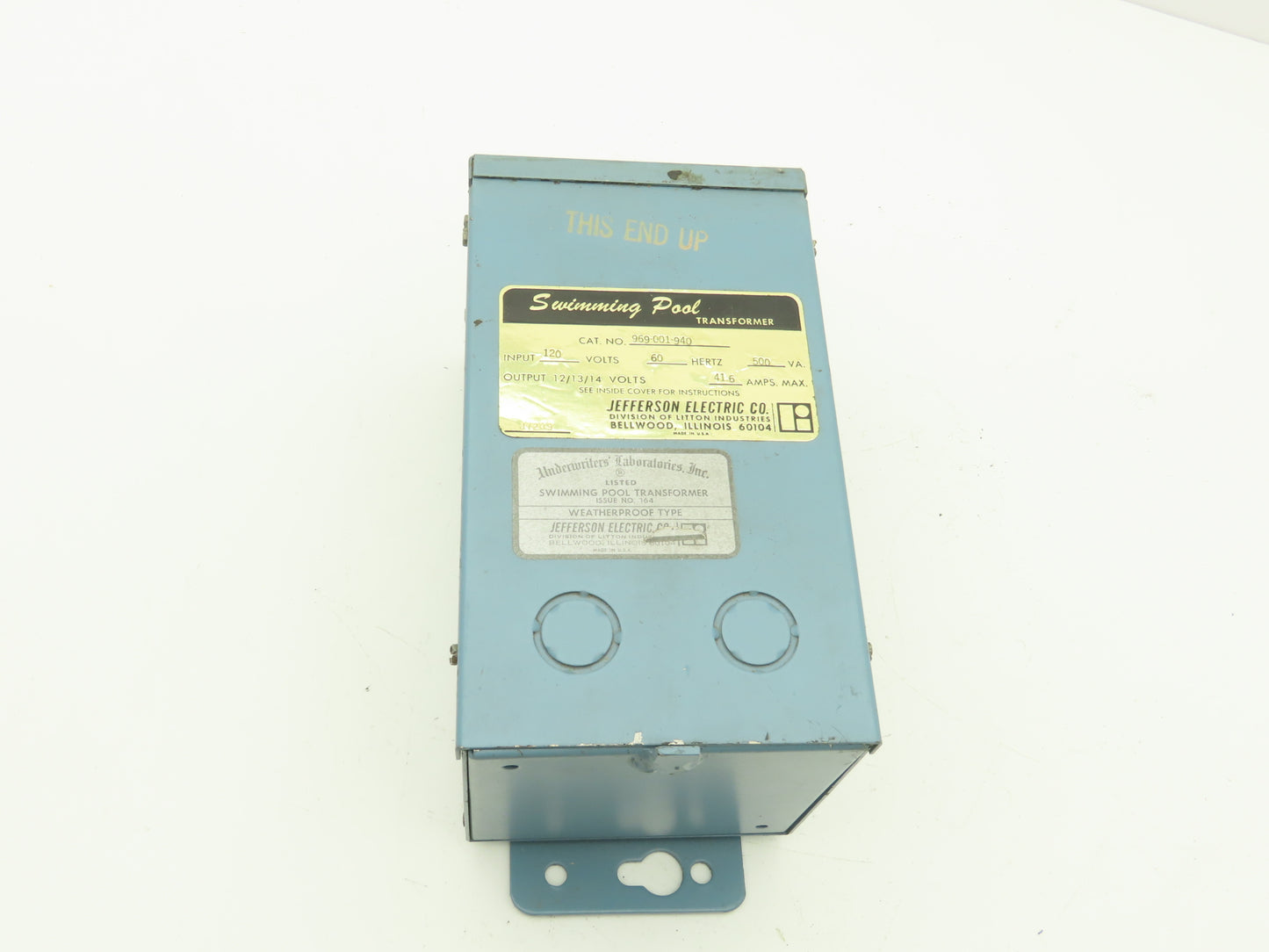 Jefferson Electric 969-001-940 Swimming Pool Light Transformer 120V 1PH to 12VAC