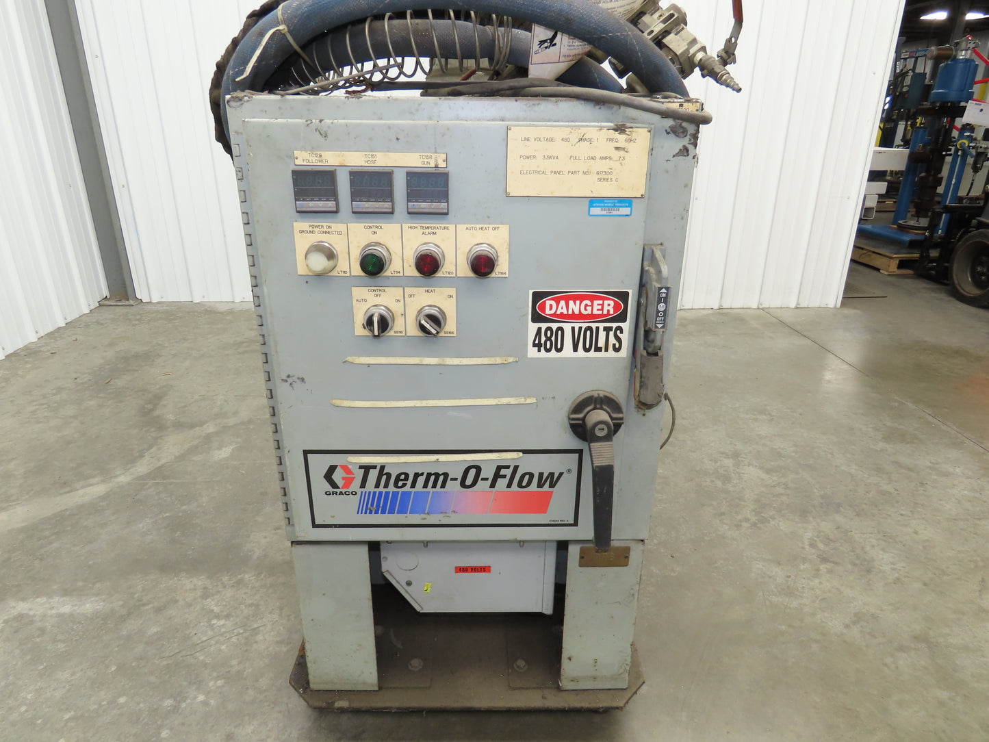 Graco 617300 Thermo-O-Flow Hot Melt Pail Unloader Extrusion Pump 5 Gal 480VAC