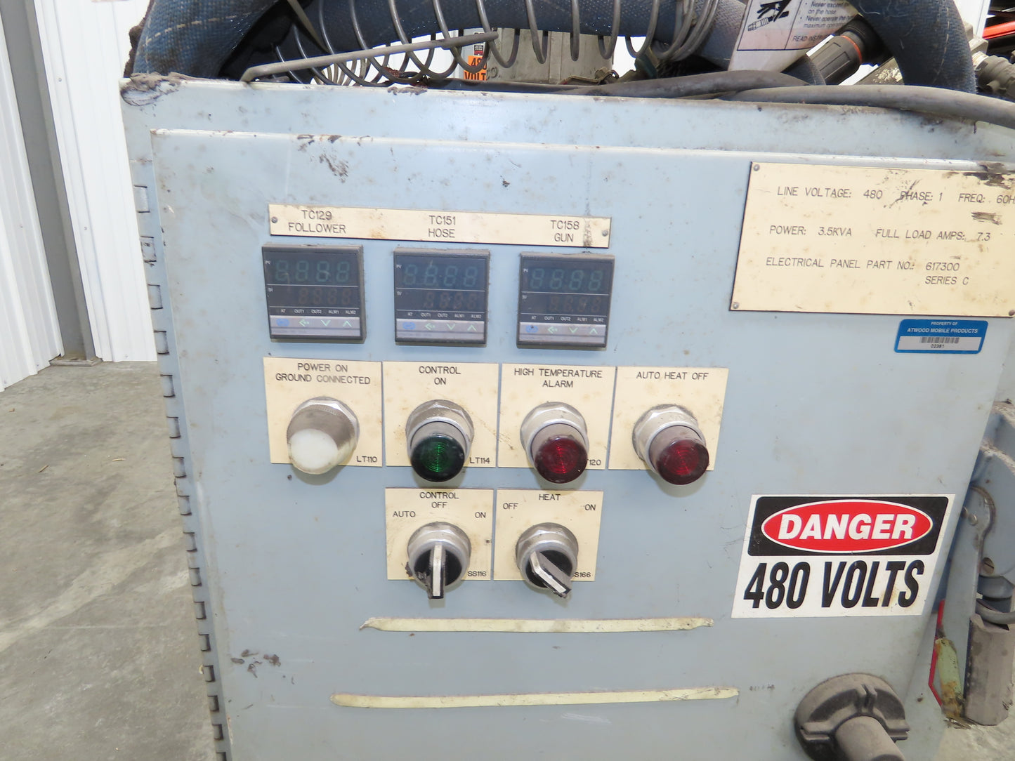 Graco 617300 Thermo-O-Flow Hot Melt Pail Unloader Extrusion Pump 5 Gal 480VAC