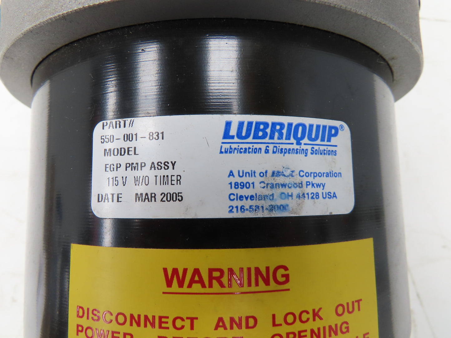 Lubriquip 550-001-831 EGP Lubrication Oil Pump 115V Air Operated 20 Pint