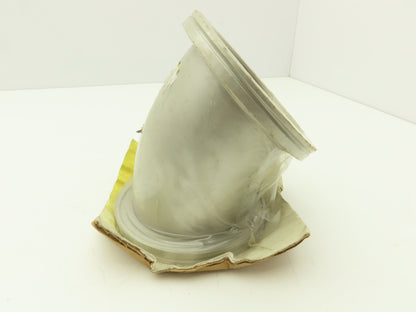 E45-NW-100 4" Vacuum Tube Elbow Short Radius  45 Deg With Welded Flange SS
