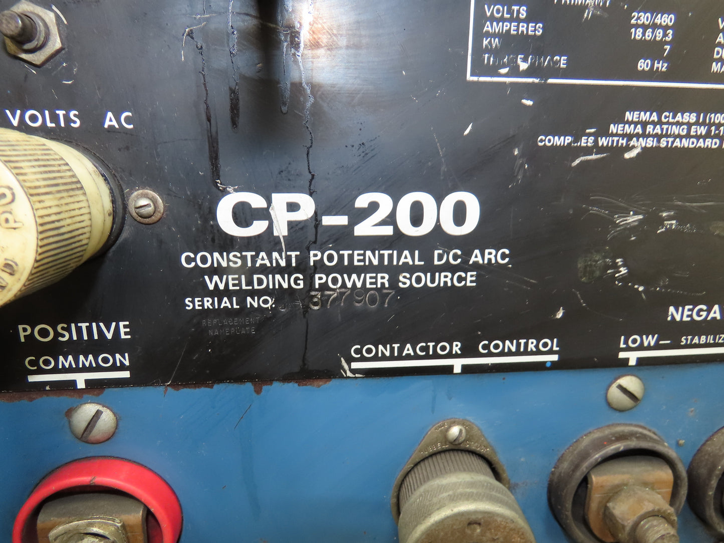 Miller CP-200 Mig Welder 200 amp DC Arc S-62 Wire Feeder 230/460VAC 3PH