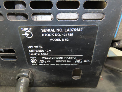 Miller CP-200 Mig Welder 200 amp DC Arc S-62 Wire Feeder 230/460VAC 3PH