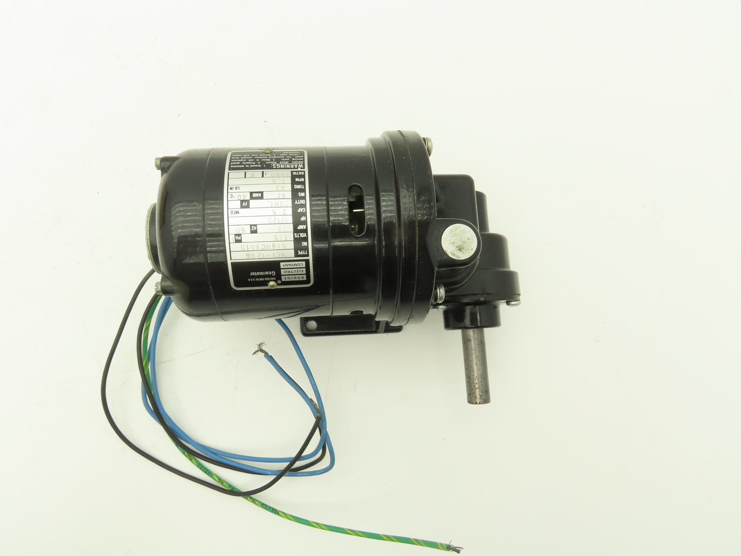 Bodine Electric NCI-12RG AC Gearmotor 115V 1080:1 60Hz 1/2" Shaft RH Output