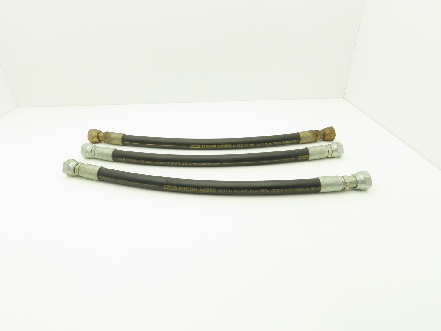 Parker 451TC-12 3/4"x 24" Hydraulic Hose 3000psi SAE-12 O-Ring Swivel  Lot of 3