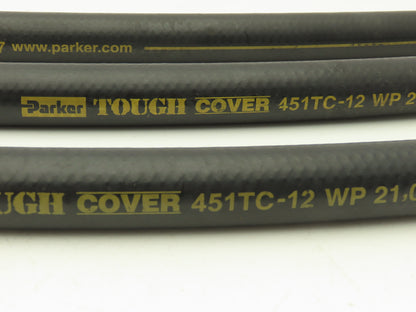 Parker 451TC-12 3/4"x 24" Hydraulic Hose 3000psi SAE-12 O-Ring Swivel  Lot of 3