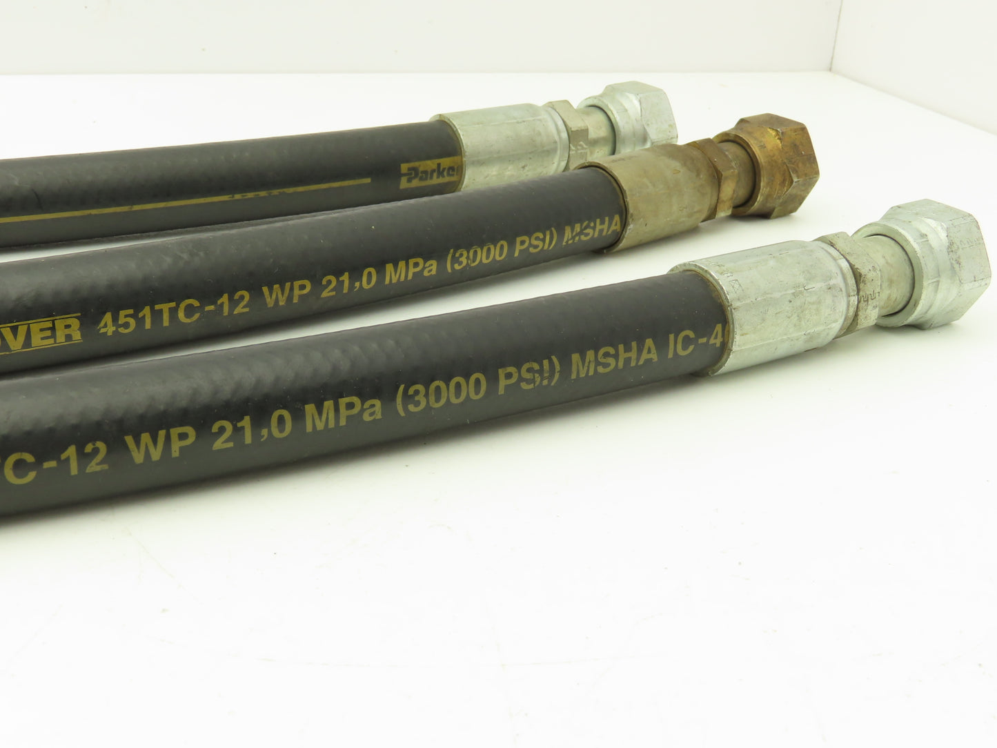 Parker 451TC-12 3/4"x 24" Hydraulic Hose 3000psi SAE-12 O-Ring Swivel  Lot of 3