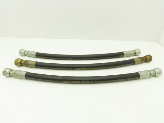 Parker 451TC-12 3/4"x 24" Hydraulic Hose 3000psi SAE-12 O-Ring Swivel  Lot of 3