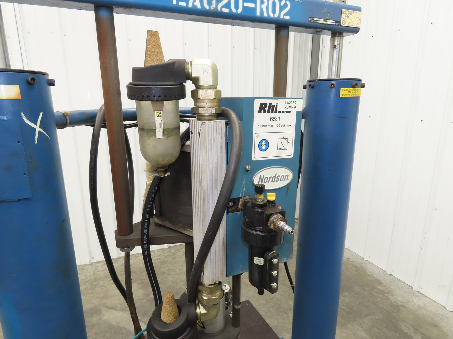 Nordson Rhino Hot Melt Drum Unloader Pneumatic Pump 65:1 Ratio 100PSI