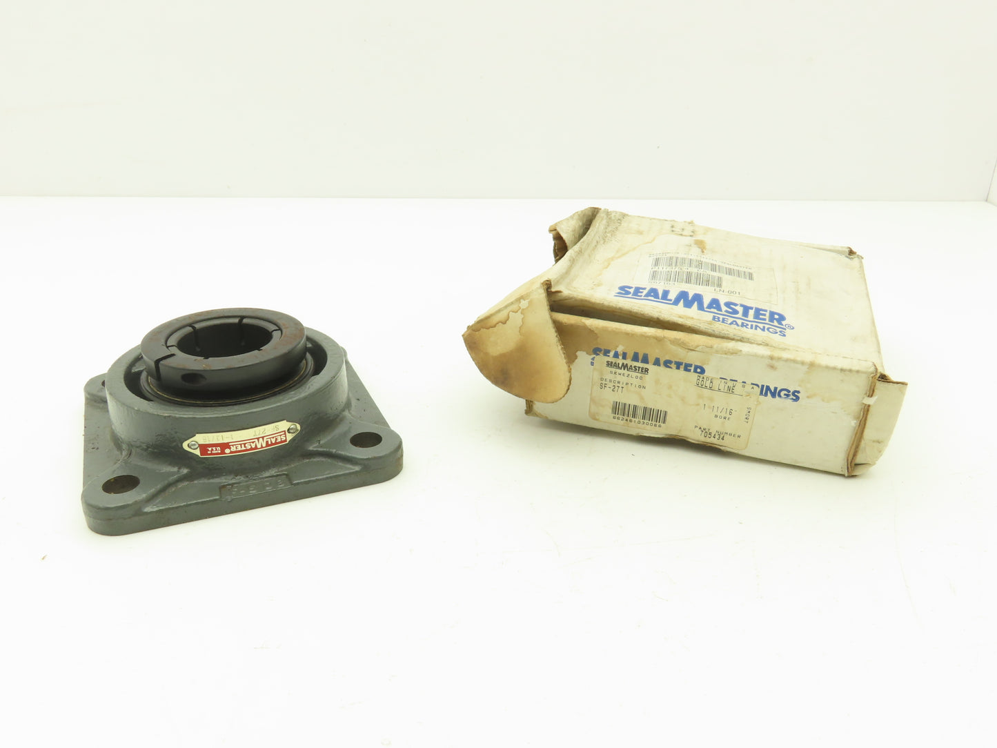 SealMaster  SF-27T Flange Mount Ball Bearing 1-11/16" Bore 4 Bolt Set Screw Lock