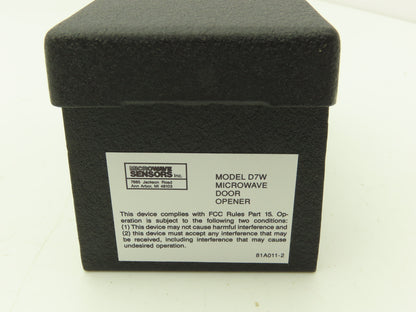 Microwave Sensors D7W-1A Door Opener Motion Sensor 12/24VDC NO - NC Lot of 2