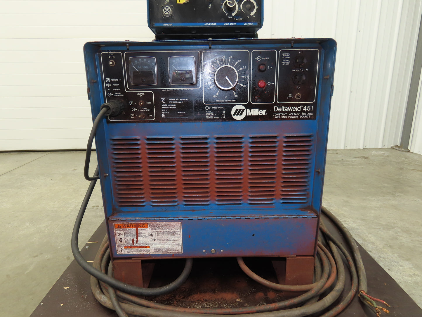Miller Deltaweld 451 Mig Welder 450A DC Arc S-62 Wire Feeder 230/460VAC 3PH