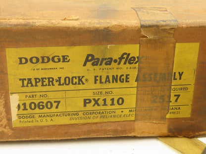 Dodge PX110 Para-Flex Flange Assy Coupling Requires Taper Lock Bushing 2517