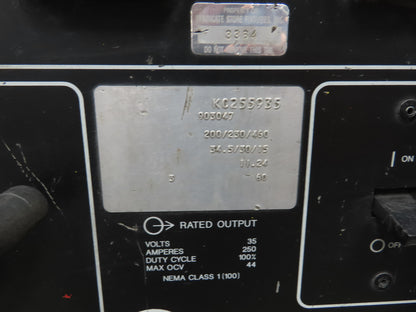 Miller CP-250TS Mig Welder 250 amp DC Arc S-62 Wire Feeder 200/230/460v 3PH