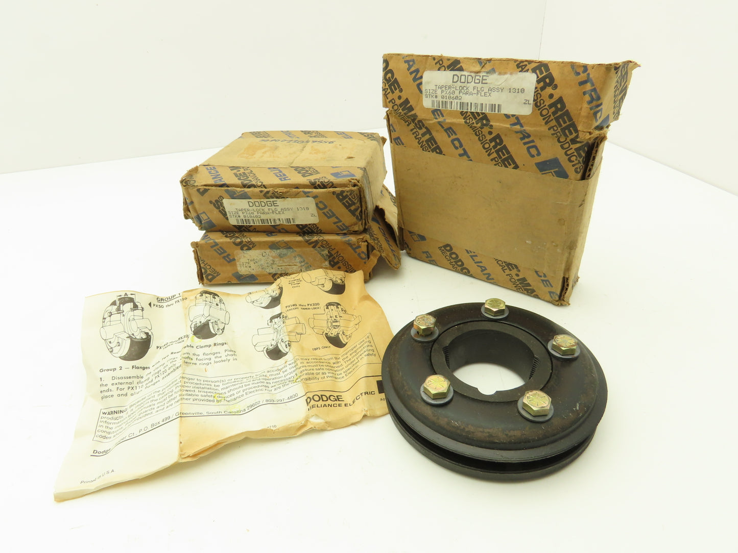 Dodge PX60 Para Flex Flange Coupling Assy Requires 1310 Bushing Lot of 3