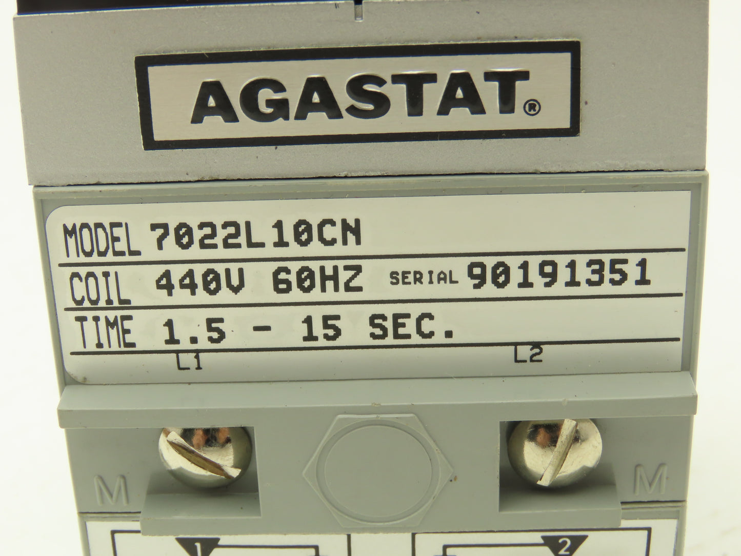 Agastat 7022L10CN Time Delay Relay 1.5-15 Seconds 440V 60Hz
