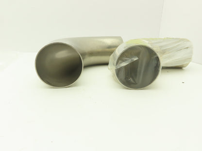 Pfeiffer 6-2WC-400H Vacuum Elbow 90 Deg Radius 4" W/ Extended Tangents Lot of 2