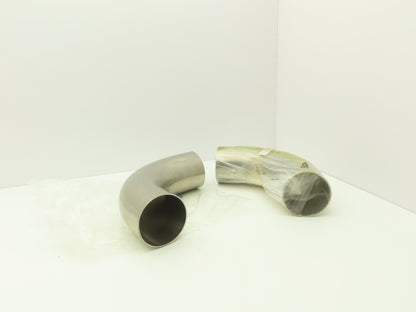 Pfeiffer 6-2WC-400H Vacuum Elbow 90 Deg Radius 4" W/ Extended Tangents Lot of 2
