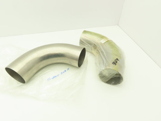 Pfeiffer 6-2WC-400H Vacuum Elbow 90 Deg Radius 4" W/ Extended Tangents Lot of 2