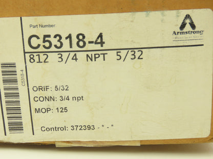 Armstrong 812 Inverted Bucket Steam Trap Valve 3/4" NPT Orif 5/32