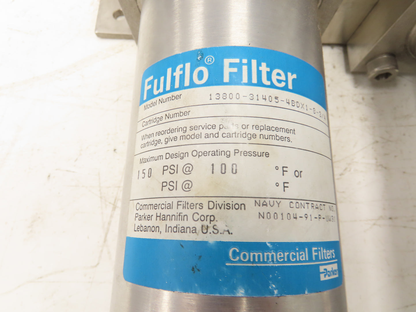 Parker 13800-31405-4BDX1-8-3/4 Fulflo Stainless Dual Filter Housing Assembly