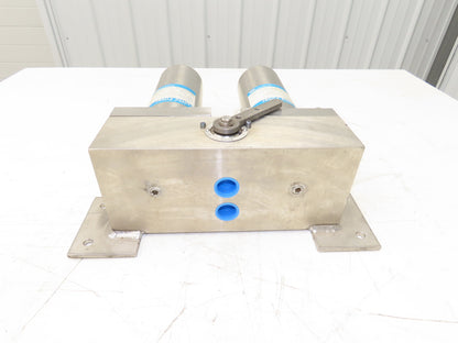 Parker 13800-31405-4BDX1-8-3/4 Fulflo Stainless Dual Filter Housing Assembly