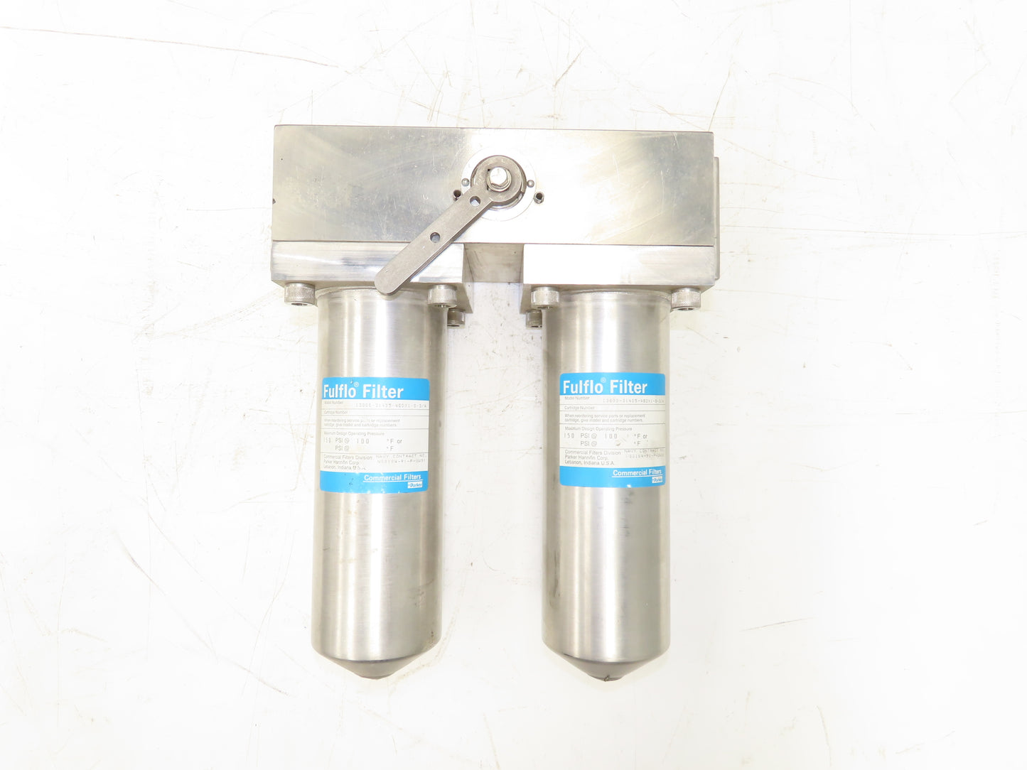 Parker 13800-31405-4BDX1-8-3/4 Fulflo Stainless Dual Filter Housing Assembly