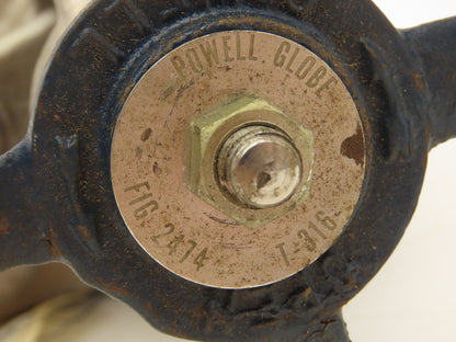 Powell 2474 Stainless Globe Valve 1-1/2" Socket Weld 200 WOG Rising Stem