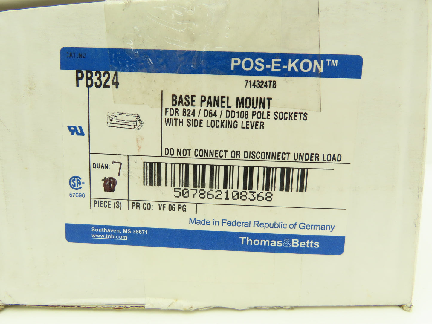 Thomas & Betts PB324 Panel Mount Base B24 D64 DD108 Side Locking Lever Lot of 17