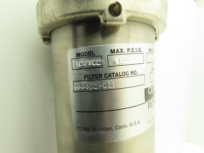 Cuno CT102 Stainless Steel Purification Filter Housing 16GPM 300PSI 44152-02