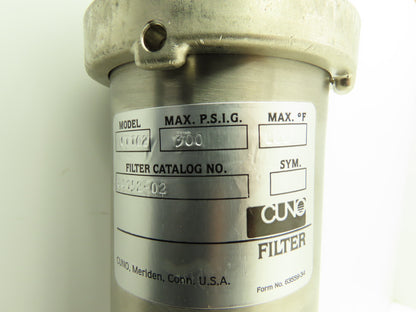 Cuno CT102 Stainless Steel Purification Filter Housing 16GPM 300PSI 44152-02