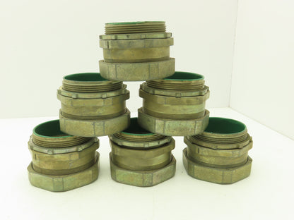 NA 3-1/2" EMT Compression Connector Insulated Throat Rigid Pipe Lot of 6