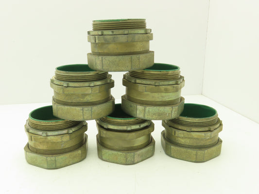 NA 3-1/2" EMT Compression Connector Insulated Throat Rigid Pipe Lot of 6