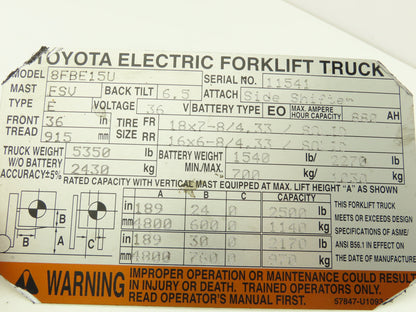 Toyota 24320-12640-71 Forklift AC Motor Contactor Control Panel Off Of 8FBE15U