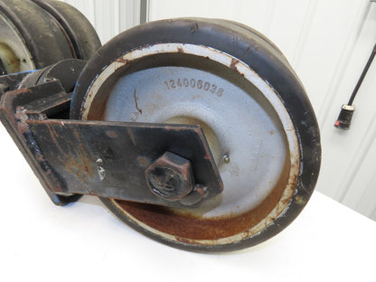 12x4" Swivel Plate Caster Polyurethane Dual Wheel Kingpinless  Set of 4