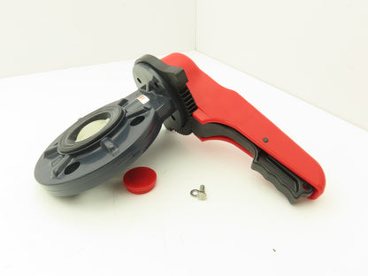 Asahi 1730020 Type 56 2" PVC/EPDM Butterfly Valve T-56 Manual Lever Operated