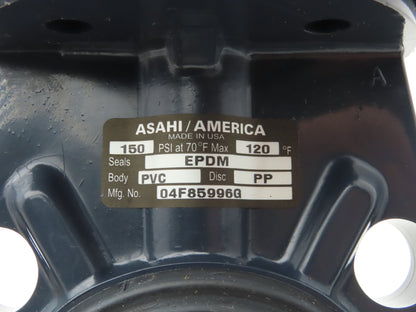 Asahi 1730020 Type 56 2" PVC/EPDM Butterfly Valve T-56 Manual Lever Operated