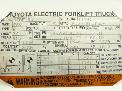 Toyota 67620-U1361-71 Hydraulic 3-Spool Forklift Mast Control Valve From 8FBE15U