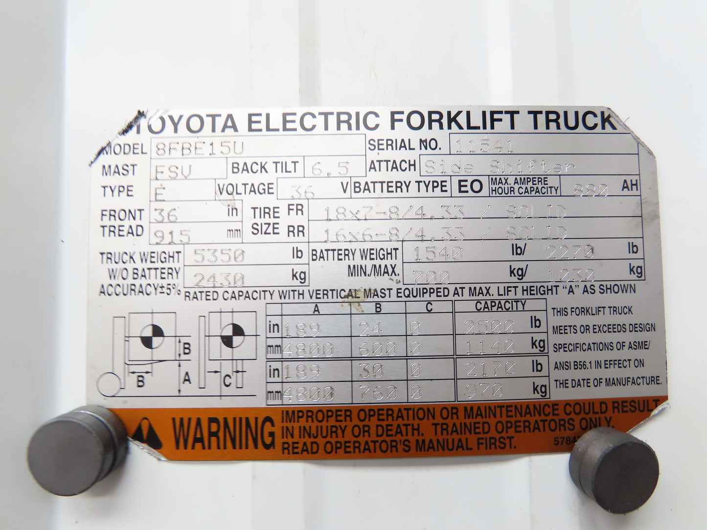 Toyota Electric Forklift Hydraulic Pump Motor 36V Removed From 8FBE15U