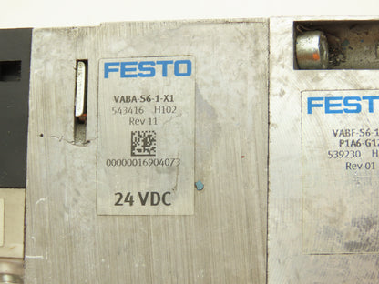 Festo VSVA-B-B52-ZD-A2-1T1L Solenoid Valve 12-Station Manifold 24V w/Bus Node