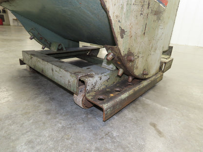 Roura Self Dumping Hopper 1/4 Yard Forklift Steel Dumpster Low Profile 33x37x25"