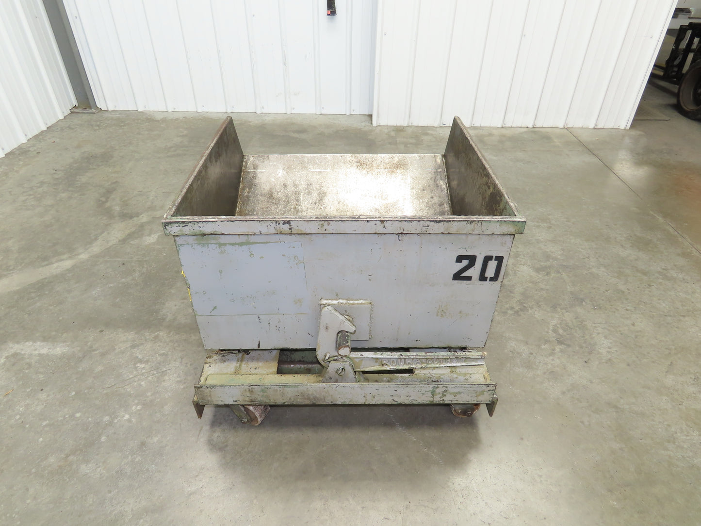 Roura Self Dumping Hopper 1/4 Yard Forklift Steel Dumpster Low Profile 33x37x25"