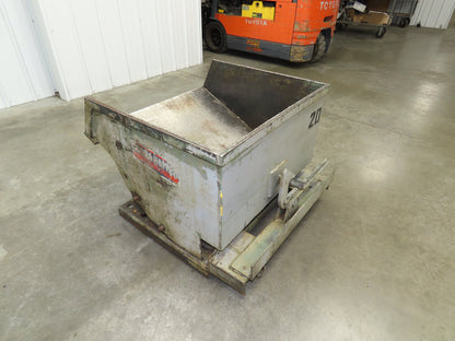 Roura Self Dumping Hopper 1/4 Yard Forklift Steel Dumpster Low Profile 33x37x25"